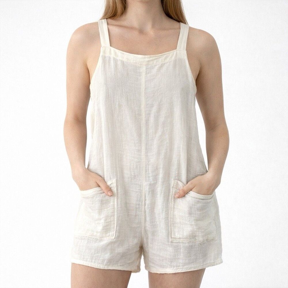 women’s cotton Overalls Romper medium